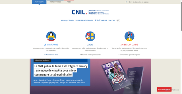 Security scan screenshot of https://www.cnil.fr/fr