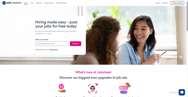 Security scan screenshot of https://sg.employer.seek.com
