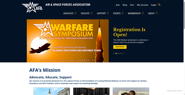 Security scan screenshot of https://www.afa.org/