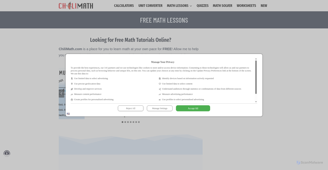 Security scan screenshot of https://chilimath.com