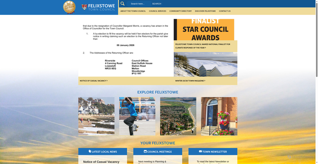 Security scan screenshot of https://felixstowe.gov.uk/