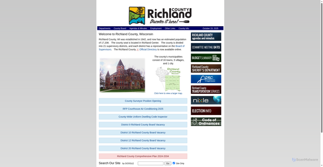 Security scan screenshot of https://co.richland.wi.us/