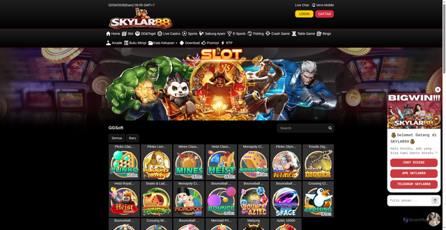 Security scan screenshot of https://ndx-skylar88.click/desktop/game/slot/ggsoft