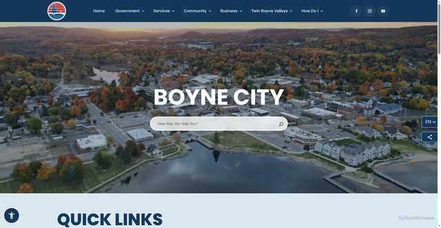 Security scan screenshot of https://www.boynecity.gov/