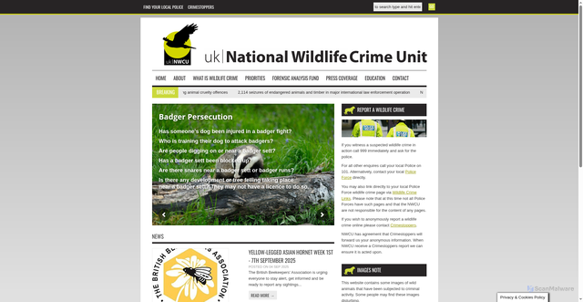 Security scan screenshot of http://www.nwcu.police.uk/
