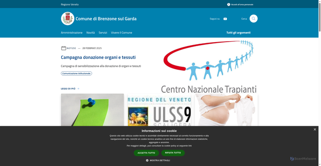Security scan screenshot of https://www.comune.brenzone.vr.it