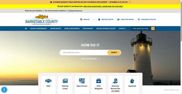 Security scan screenshot of https://www.capecod.gov/