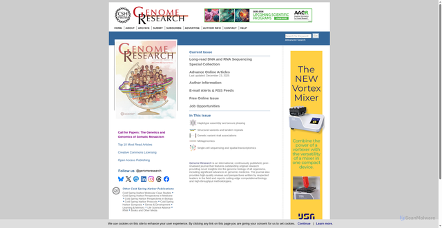 Security scan screenshot of https://genome.cshlp.org