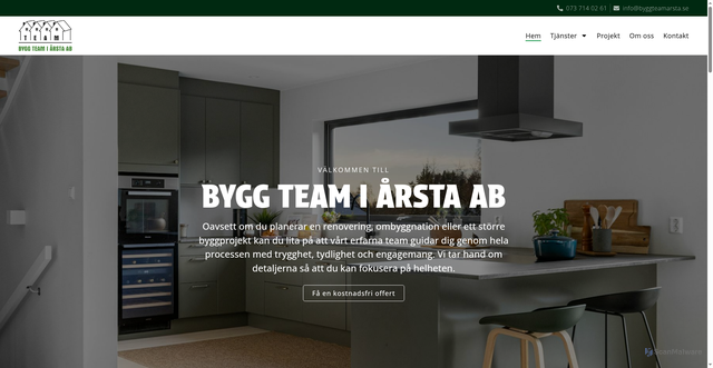 Security scan screenshot of https://byggteamarsta.se