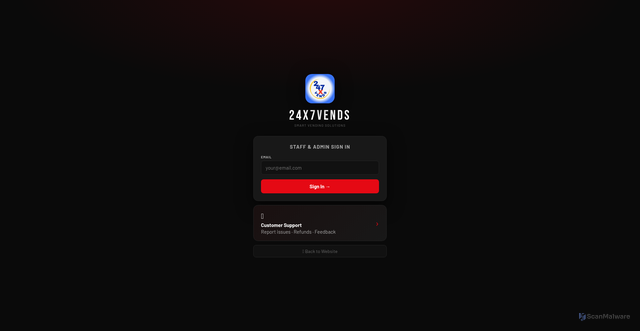 Security scan screenshot of https://24x7vends.pages.dev/24x7vends