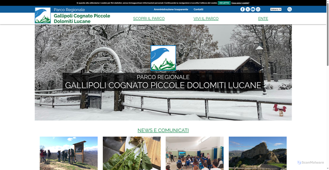 Security scan screenshot of https://www.parcogallipolicognato.it/