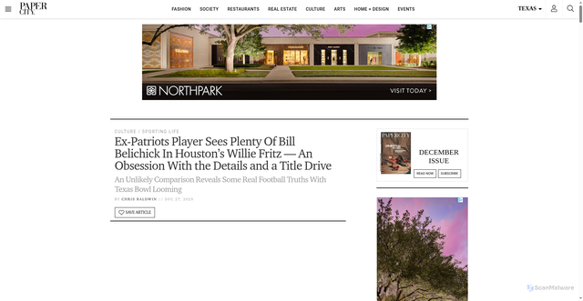 Security scan screenshot of https://www.papercitymag.com/culture/willie-fritz-former-player-shockmain-davis-sees-bill-belichick-similarities-houston-coach/