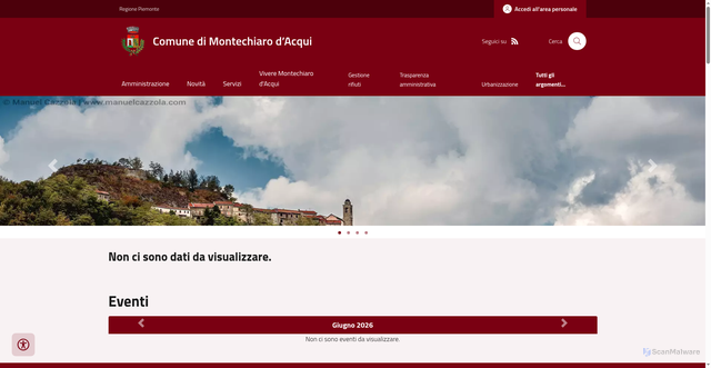 Security scan screenshot of https://www.comune.montechiarodacqui.al.it