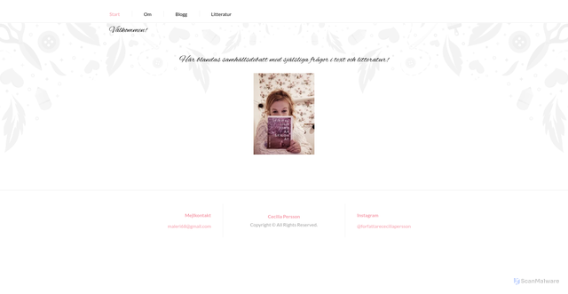 Security scan screenshot of https://ceciliapersson.se