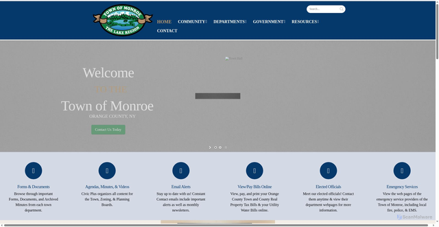 Security scan screenshot of https://townofmonroeny.gov/