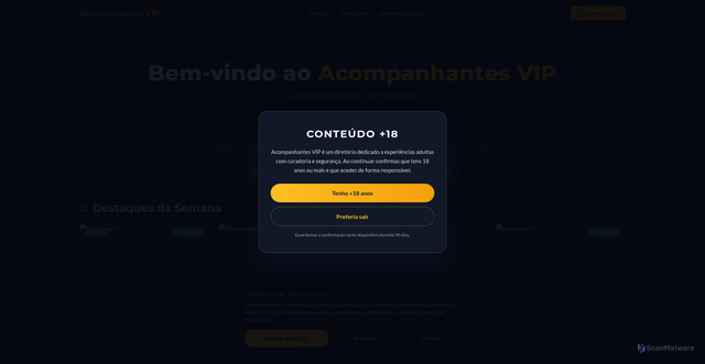 Security scan screenshot of https://acompanhantesvip.net/