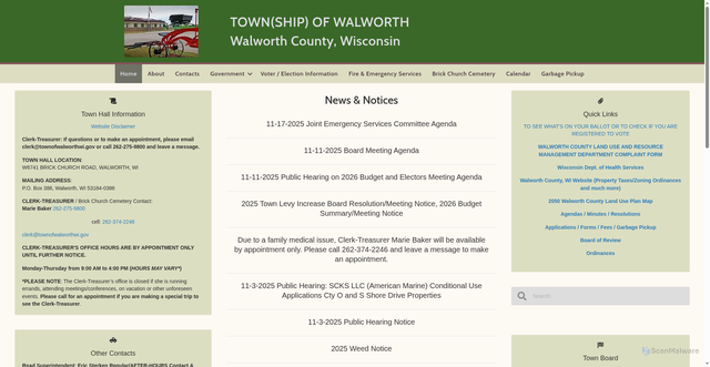 Security scan screenshot of https://townofwalworthwi.gov/
