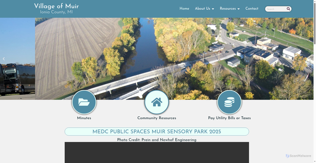 Security scan screenshot of https://villageofmuirmi.gov/