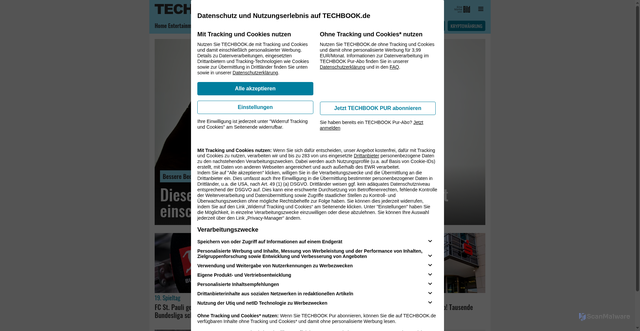 Security scan screenshot of https://www.techbook.de
