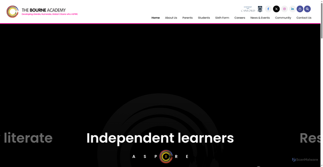 Security scan screenshot of https://www.thebourneacademy.com/