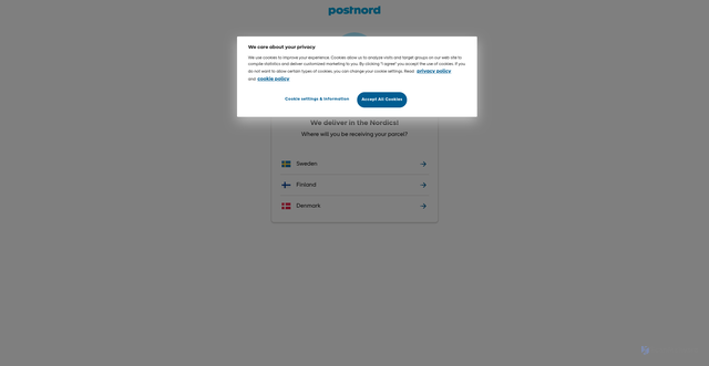 Security scan screenshot of https://change.postnord.com/