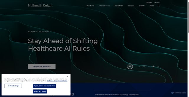 Security scan screenshot of https://www.hklaw.com