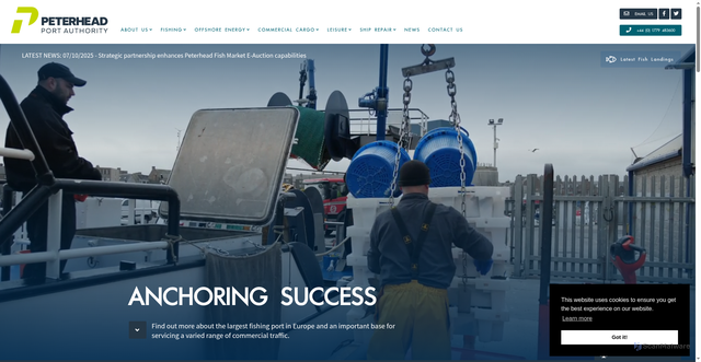 Security scan screenshot of https://www.peterheadport.co.uk/