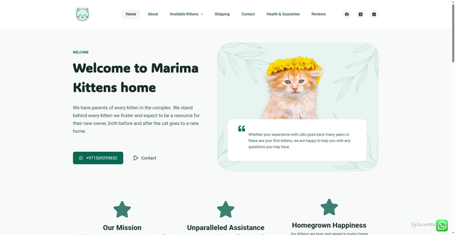 Security scan screenshot of https://marimakittenshome.com