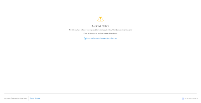 Security scan screenshot of https://static2.sharepointonline.com.mcas.ms