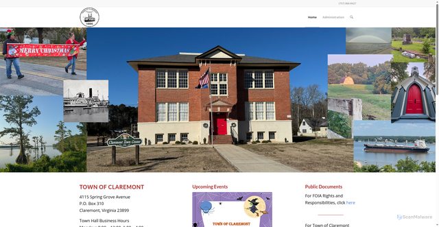 Security scan screenshot of https://claremontva.gov/