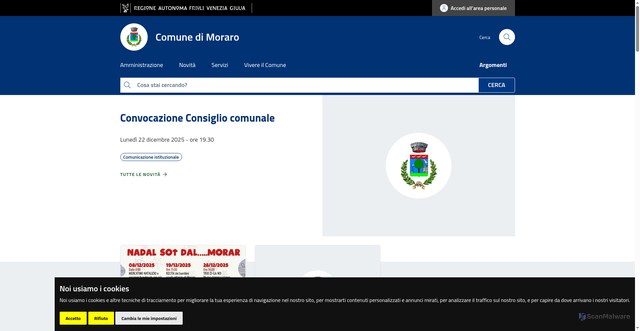 Security scan screenshot of https://www.comune.moraro.go.it/