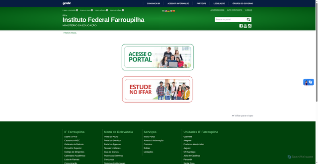 Security scan screenshot of https://www.iffarroupilha.edu.br/