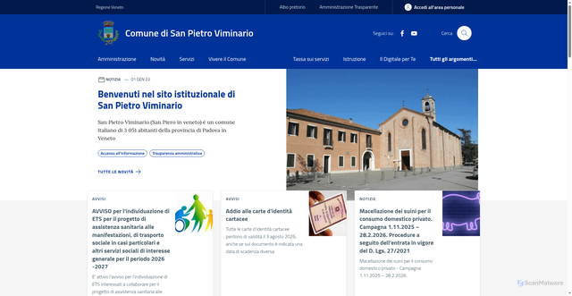 Security scan screenshot of https://www.comune.sanpietroviminario.pd.it/