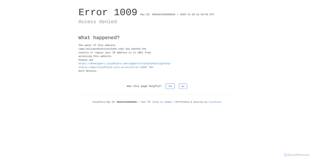 Security scan screenshot of https://www.hollywoodcasinotoledo.com/