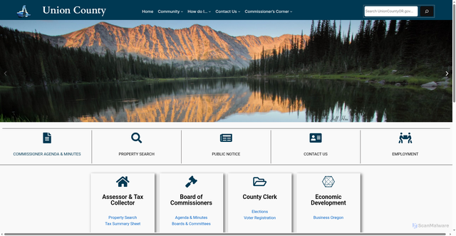 Security scan screenshot of https://unioncountyor.gov/