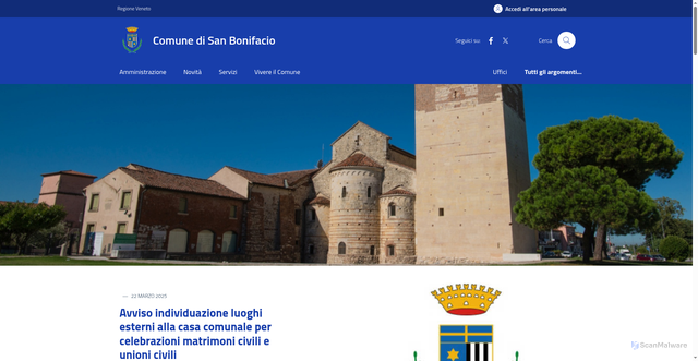 Security scan screenshot of https://www.comune.sanbonifacio.vr.it
