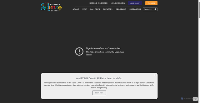Security scan screenshot of https://mi-sci.org