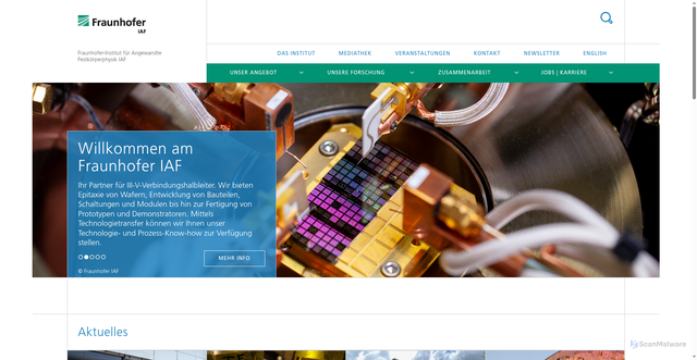 Security scan screenshot of https://www.iaf.fraunhofer.de/