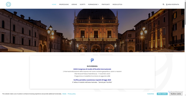 Security scan screenshot of https://commercialisti.brescia.it/