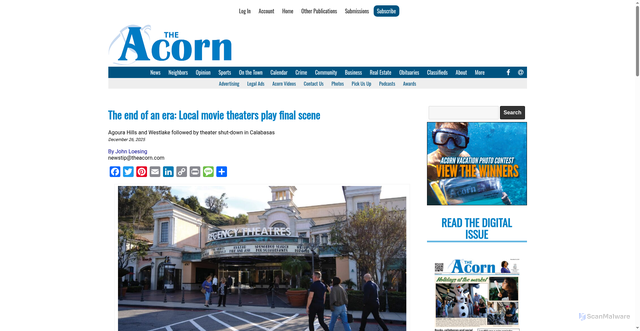 Security scan screenshot of https://www.theacorn.com/articles/the-end-of-an-era-local-movie-theaters-play-final-scene/
