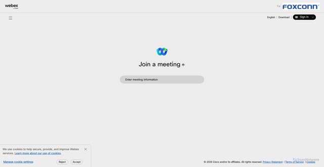 Security scan screenshot of https://foxconn.webex.com