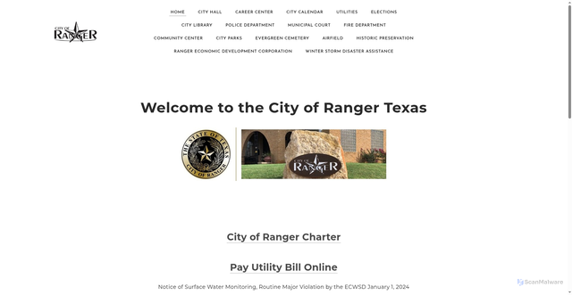 Security scan screenshot of https://www.rangertx.gov/