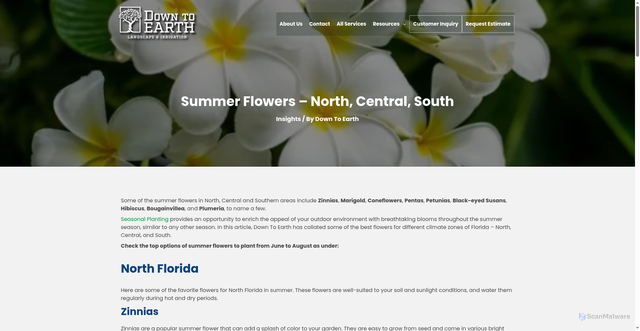 Security scan screenshot of https://dtelandscape.com/summer-flowers-north-central-south/
