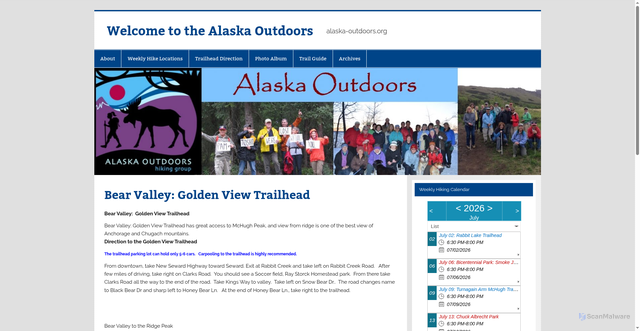 Security scan screenshot of alaska-outdoors.org