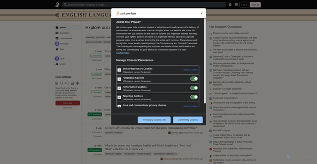 Security scan screenshot of https://english.stackexchange.com