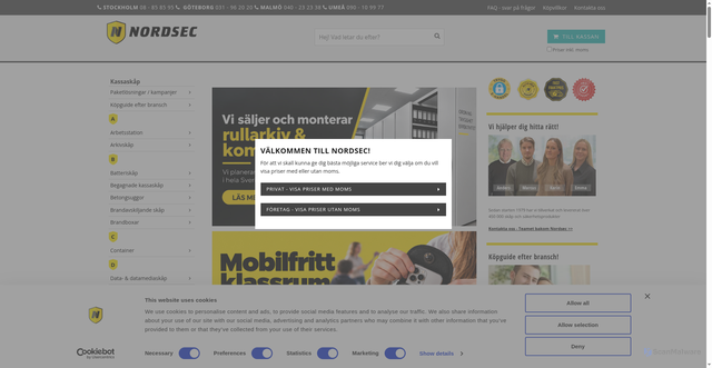 Security scan screenshot of https://nordsek.se