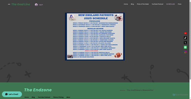 Security scan screenshot of https://www.newenglandfootballedition.com/schedules