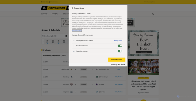 Security scan screenshot of https://sports.deseret.com/high-school/scores-schedule