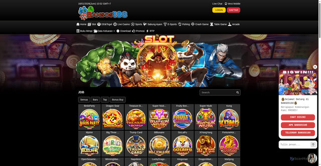 Security scan screenshot of https://nodexbansos188.com/desktop/game/slot/jdb