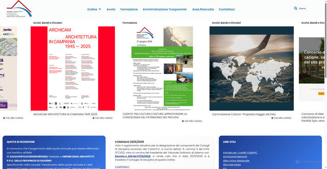 Security scan screenshot of https://www.architettisalerno.it